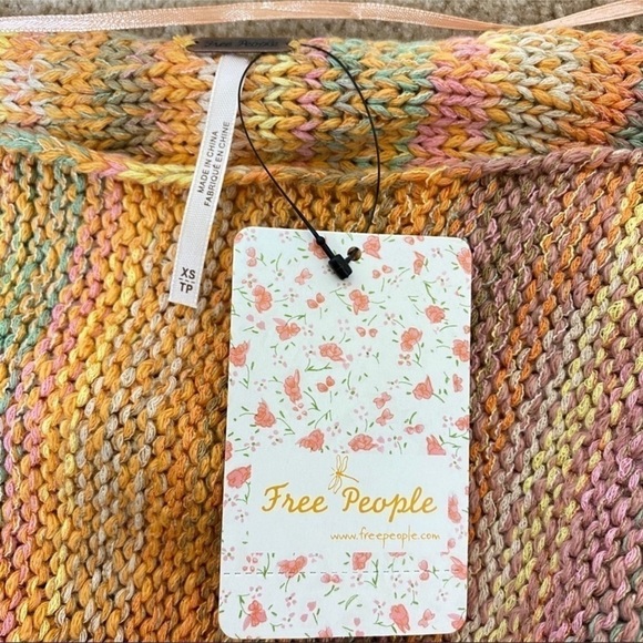 Free People Radiate Striped Pullover Fringed Confetti Combo Sweater Size XS Wmn - Picture 11 of 11